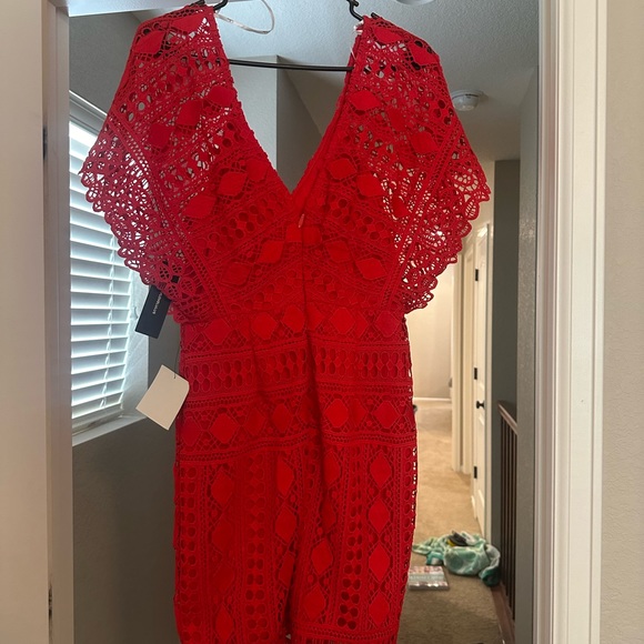 Lulus Red Lace Dress - Picture 2 of 6
